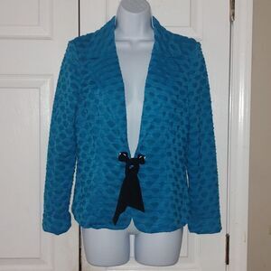 Peck & Peck tuquoise cut out light weight jacket blazer  Sz M